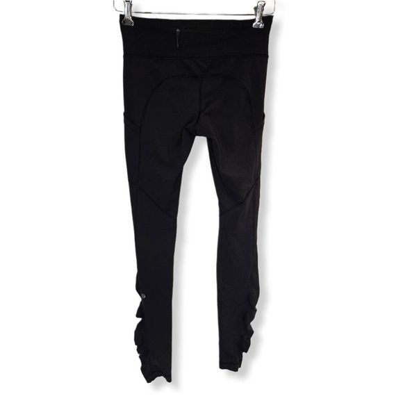 lululemon athletica Pants - LULULEMON Speed Tight II Ruched Ankle Black Full Legging Pocket Womens Size 4